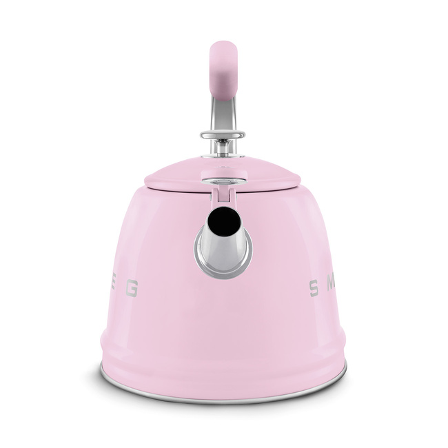 Smeg - Czajnik z gwizdkiem, pastelowy róż 50's style WKF01PK.