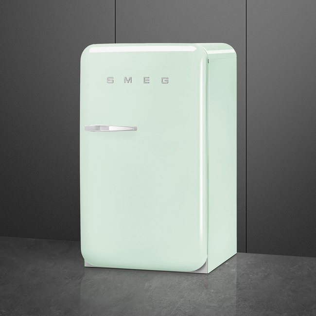 Smeg - Chłodziarko-Zamrażarka, Pastelowa Zieleń 50's Style Fab10Rpg6 Pastelowa Zieleń (Chromowany Uchwyt).