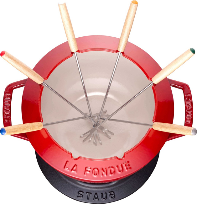 Staub Zestaw do fondue 18 cm, czerwony