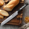 Nóż do pieczywa Dellinger Carbon Fiber Octagon 21,5 cm, stal damasceńska VG-10
