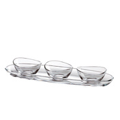 Zestaw do przystawek taca 30 cm + 3 miseczki papaya - Vidivi