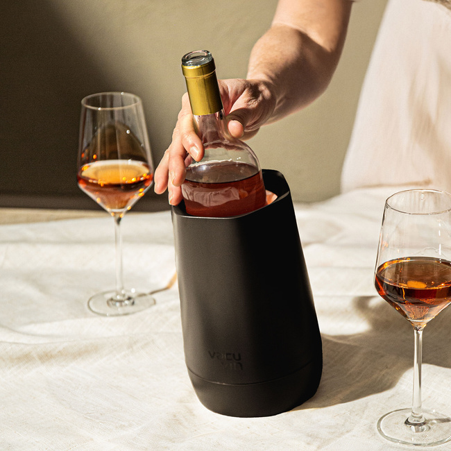 Cooler do wina Vacu Vin Hexo Black, z wkładem chłodzącym
