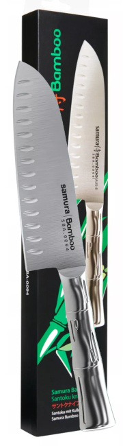 Samura Bamboo Nóż Kuchenny Santoku Hollow Ground AUS-8 16 cm