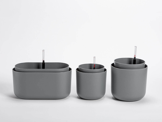 Plastia Tolita Donica Samonawadniająca Okrągła 19 cm - szary