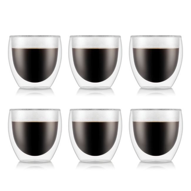 Szklanki z podwójną ścianką 6 szt. Pavina 80 ml transparent