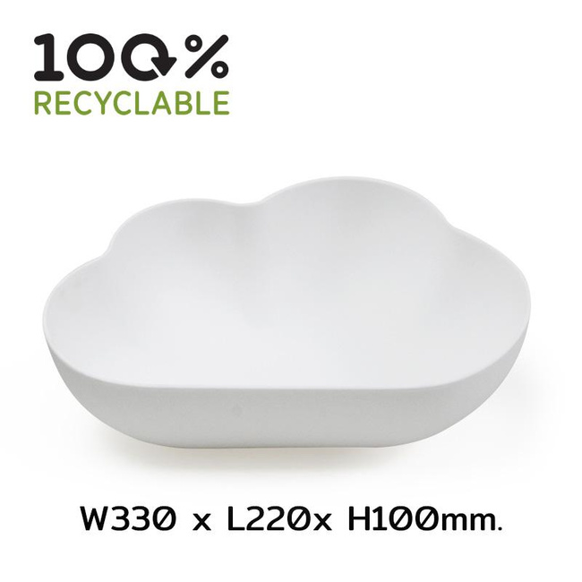 Miska do sałatek Qualy Cloud w kształcie chmurki, ze szczypcami