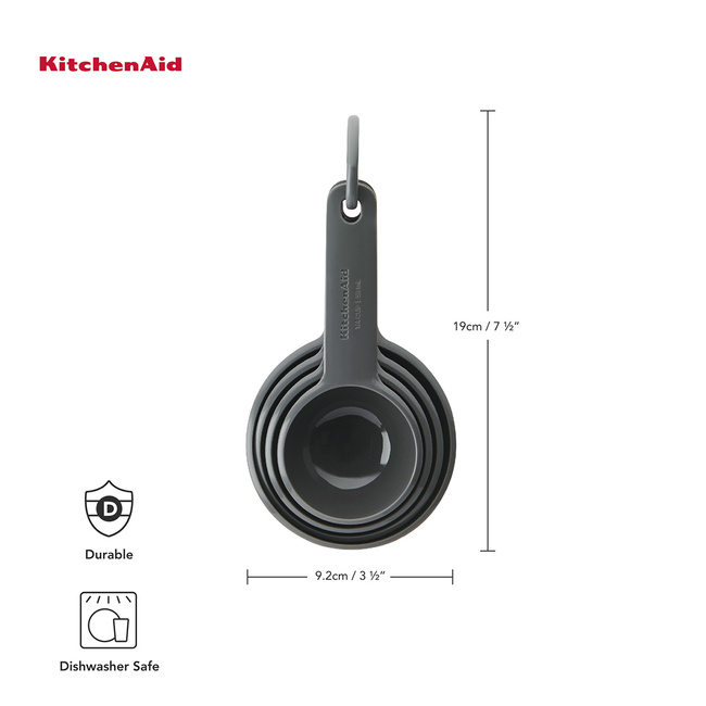 Kitchenaid Miarki Kuchenne Cups 4 Szt. Charcoal Grey