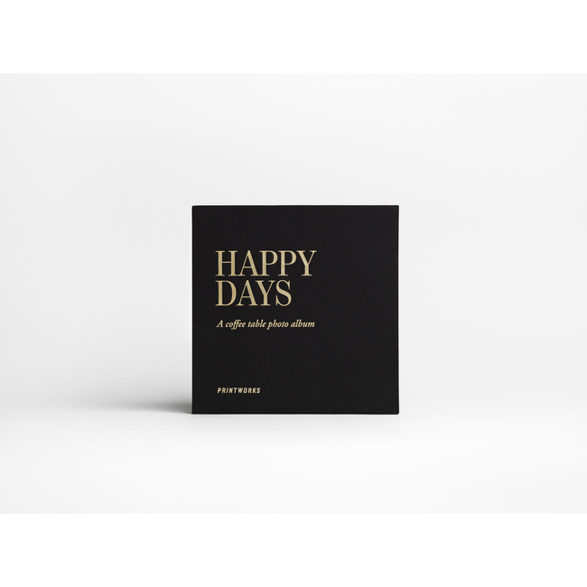 Album na zdjęcia Printworks Happy Days S, czarny, czarne karty, 24 x 24 cm