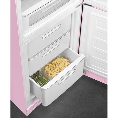 Smeg - Chłodziarko-zamrażarka FAB32RPK6 50'S STYLE - pastelowy róż