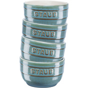 Zestaw 4 Ramekinów Okrągłych 9 Cm, Antyczny Turkusowy - Staub