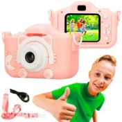 Extralink Kids Camera H27 Single Różowy - Aparat Cyfrowy - 1080p 30fps, Wyświetlacz 2.0"