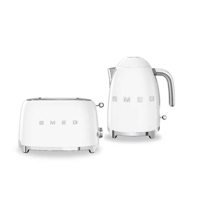 Zestaw Smeg - Czajnik + Toster Na 2 Kromki Biały