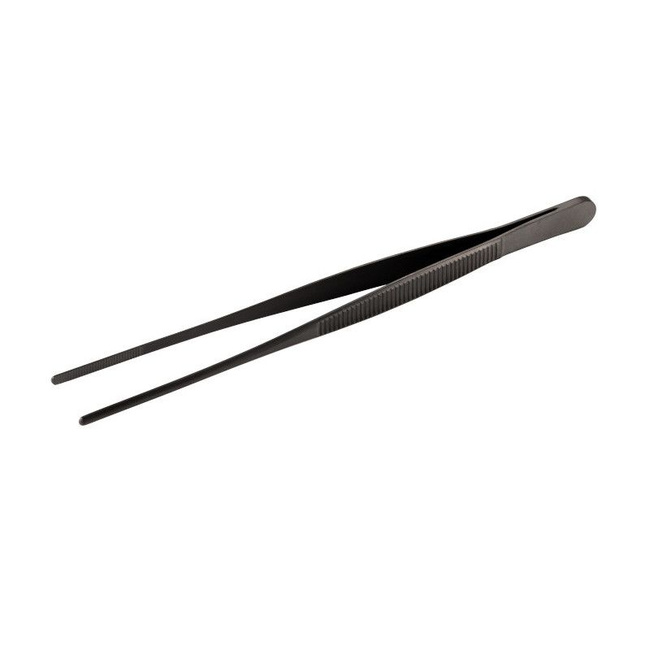 Szczypce/pęseta kuchenna 14 cm czarna - Ilsa