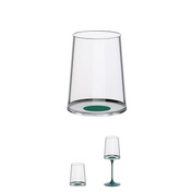 Kieliszki do białego wina Trebonn SplitGlass 280 ml, zielony zaczep, 2 czasze bez nóżki