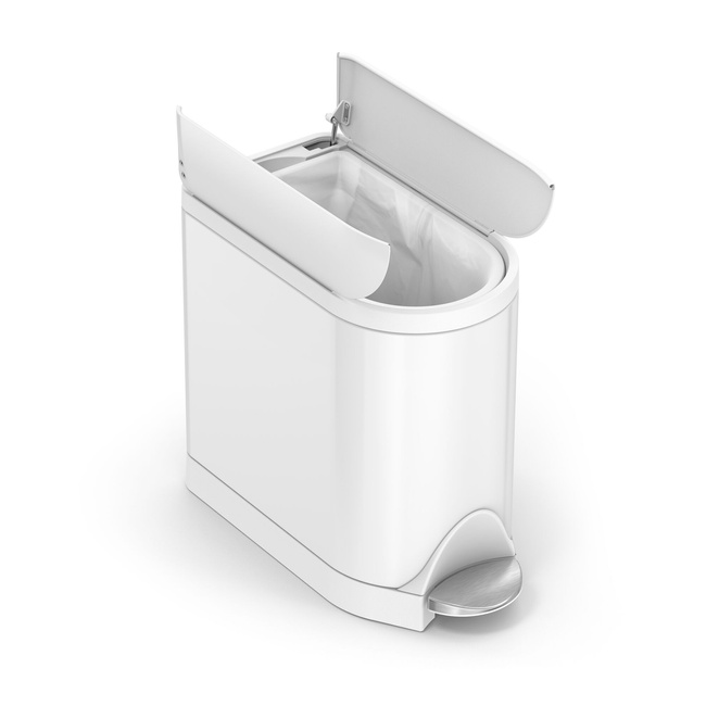 Kosz pedałowy Simplehuman Butterfly CW2042, 10 l, biały, stal
