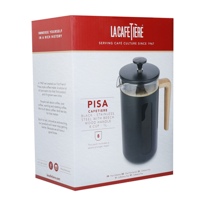 French Press Pisa 1l Black La Cafetière