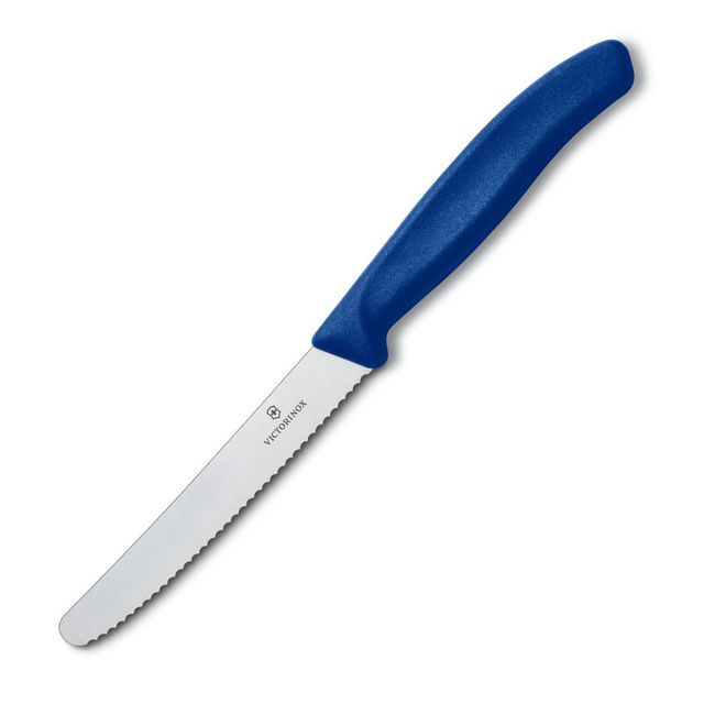 Victorinox Nóż Uniwersalny z ząbkowanym ostrzem 11 cm, Niebieska rękojeść (6.7832)