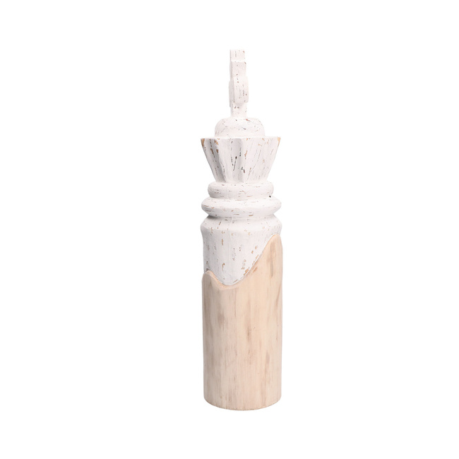 Figurka szachowa król Rituali Domestici Scaccomatto, drewno mango, biała, 48 cm