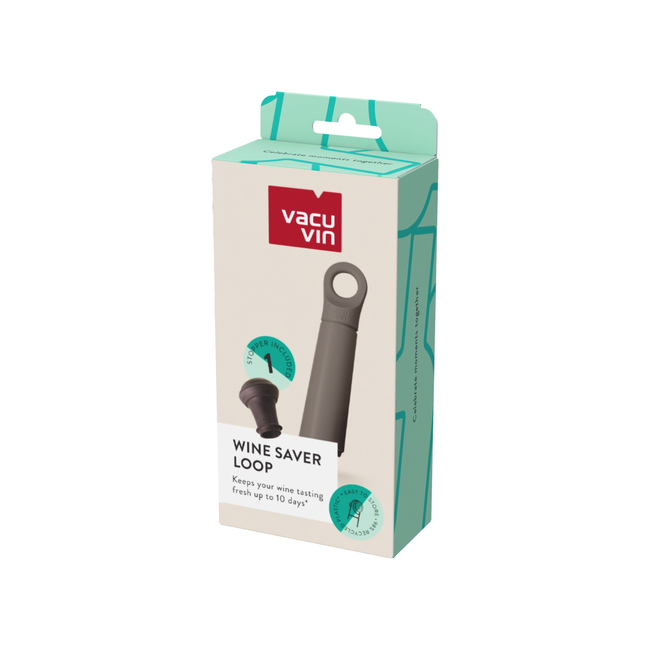 Pompka próżniowa do wina Vacu Vin Wine Saver Loop Graphite z 1 korkiem