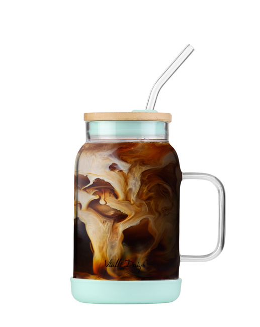 Słoik Ze Słomką 600 Ml Miętowy Fuori 29859 - Vialli Design