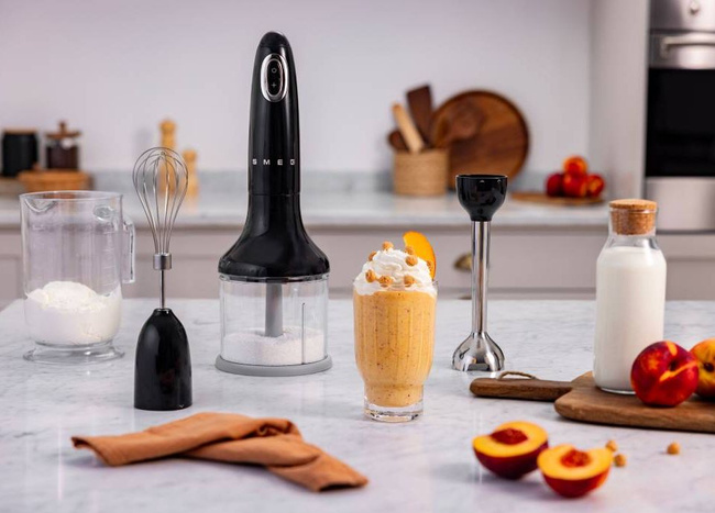 Smeg - Blender Ręczny Z Akcesoriami 50's Style Hbf03Bleu Czarny