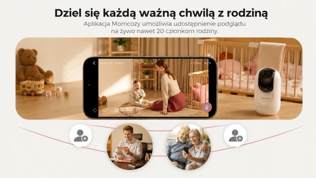 Elektroniczna niania wideo Momcozy BM04 z Wi-Fi i jednostką rodzica