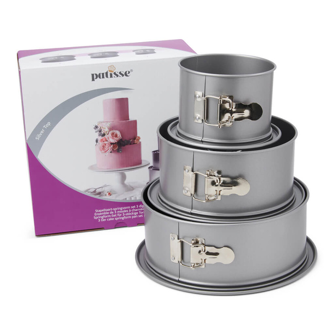 Silver-Top Zestaw tortownic do 3-piętrowego tortu - Patisse