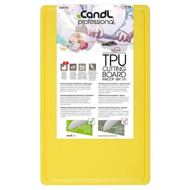 Duża mata kuchenna do krojenia 53x32,5 żółta - Candl