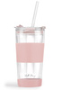 Kubek Termiczny Szklany Ze Słomką 600 Ml Różowy Fuori - Vialli Design