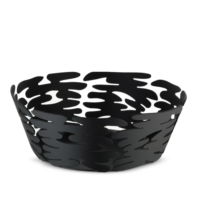 Koszyk Alessi Barket BM10/18 B, czarny, perforowany, 18 cm