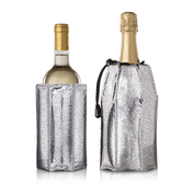 Zestaw 2 rękawów chłodzących Vacu Vin Active Cooler do wina i szampana, srebrne