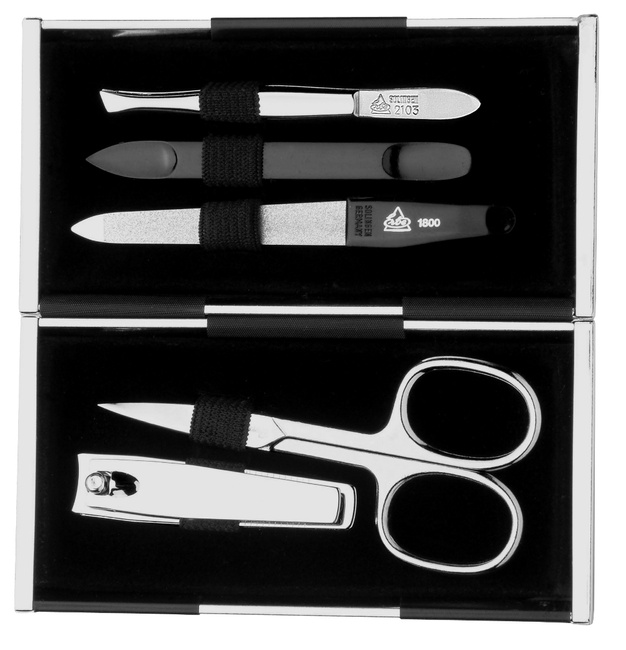 Zestaw do manicure 5 cz. stal niklowana etui pudełko matowe - Erbe Solingen