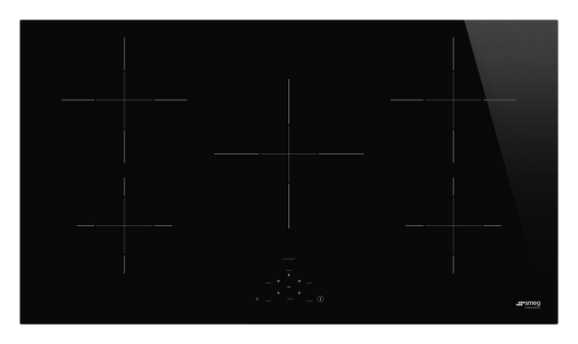 Smeg - Płyta Indukcyjna, 90 Cm, Prosta Krawędź Universal Si2951D Czarne Szkło