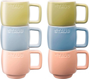 Staub Serving Zestaw 6 Kubków Ceramicznych - Wielokolorowy, 100 ml