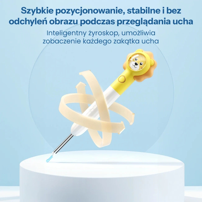 Otoskop z kamerą Bebird XLife Q3 do czyszczenia uszu, z żyroskopem, żółty