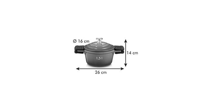 Garnek z pokrywą Bordeaux ø 16 cm, 1,5 l - Tescoma