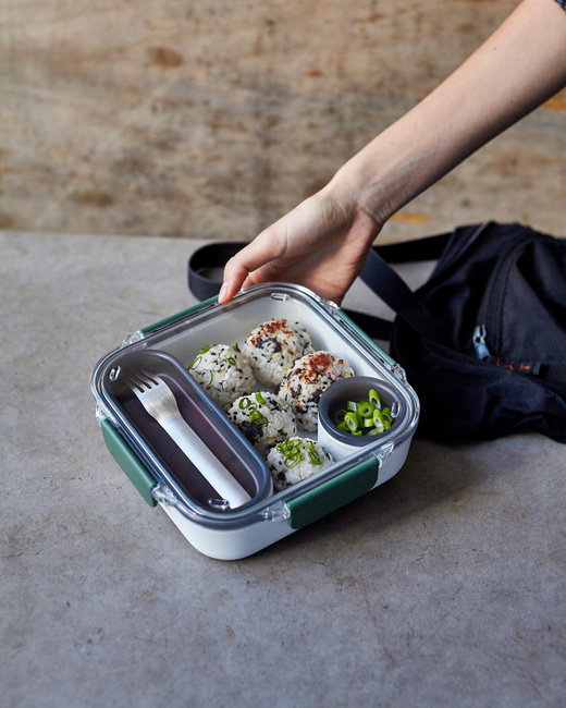 Lunch box kwadratowy, oliwkowy - Black+Blum