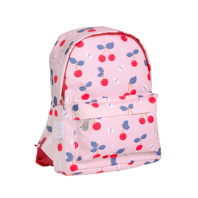 Plecak dla dzieci A Little Lovely Company Cherries 7 l, różowy w wiśnie