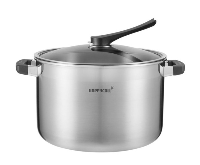 Happycall Garnek 3-warstowy ze stali nierdzewnej ze szklaną pokrywką 14 L 30 cm