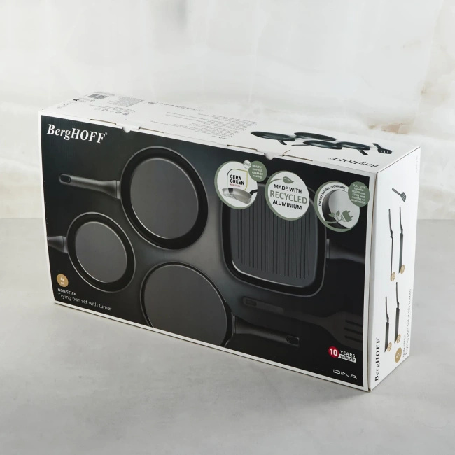 4-el. Zestaw patelni non-stick helix + łopatka balance - Berghoff