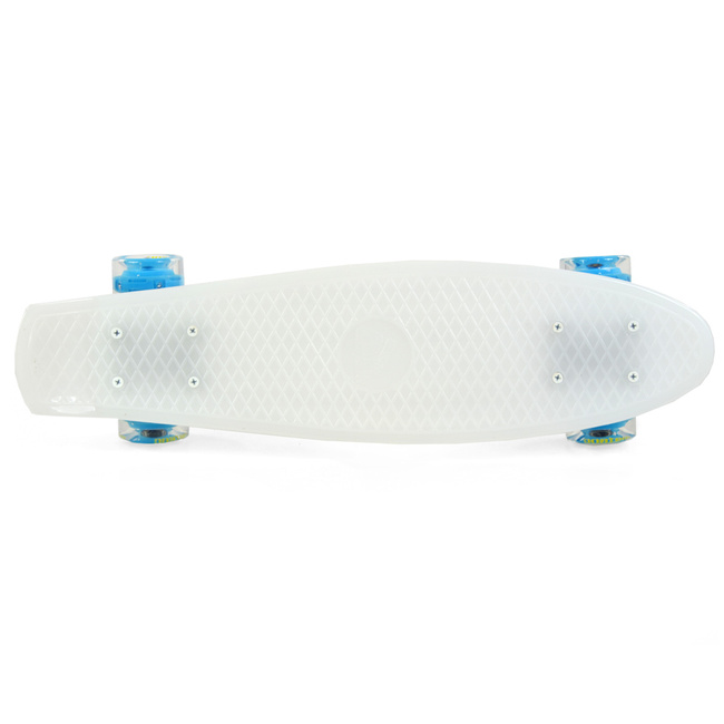 Deskorolka Plastikowa z Kółkami Led - Transparentna - Meteor