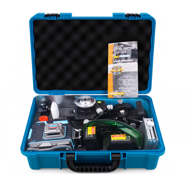 Poziomica laserowa Extralink Powerlink PWL-4D16, 16 linii 4D, z pilotem i statywem