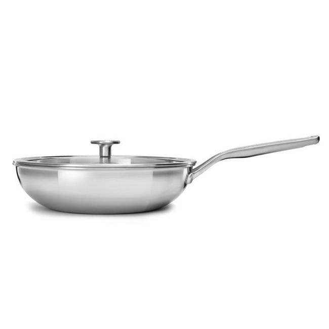 Wok Z Pokrywką 3-Warstwowy, Stalowy - 28 Cm - Kitchenaid