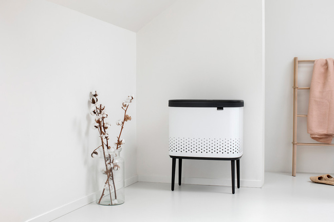 Kosz na bieliznę Brabantia BO 60L biały stal nierdzewna Brabantia 