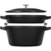 Zestaw 2 Naczyń + Pokrywka 24 Cm Czarny - Staub