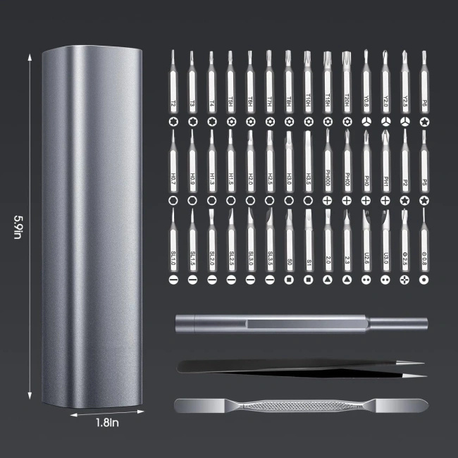 Wkrętak precyzyjny Extralink Powerlink 46 w 1, bity ze stali S2, etui aluminiowe