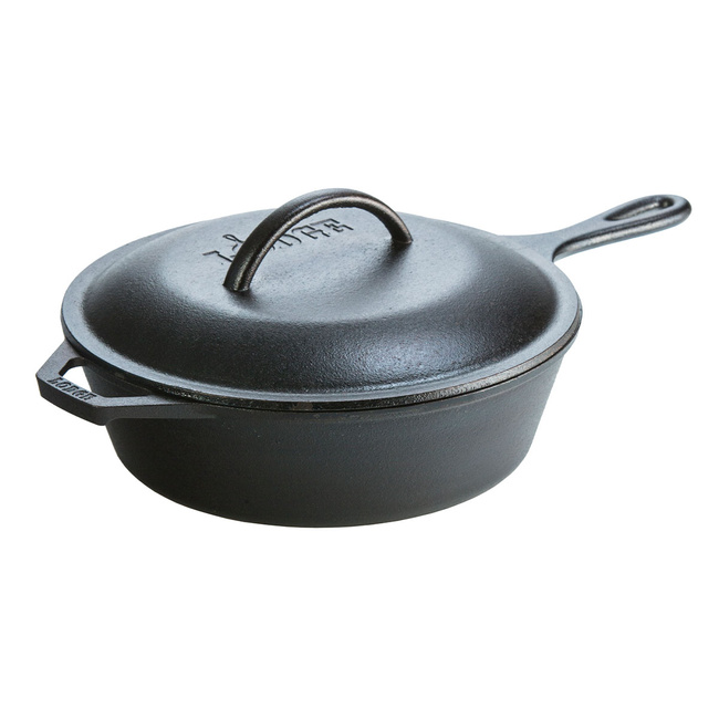 Patelnia Żeliwna Głęboka Z Pokrywką 26 Cm - Lodge