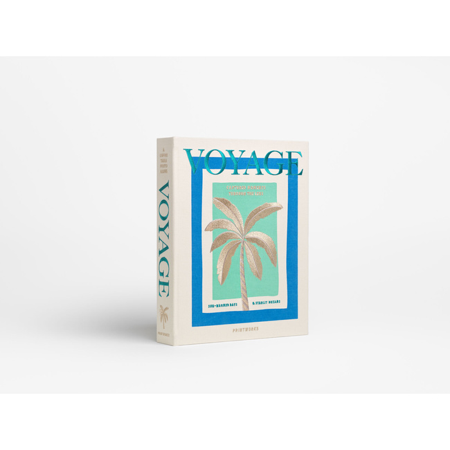 Album na zdjęcia Printworks Voyage, haftowany, beżowy, na zdjęcia z podróży