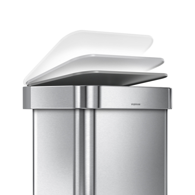 Kosz pedałowy Simplehuman CW2080, 45 l, z kieszenią na worki, stal szczotkowana