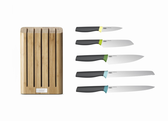 Zestaw blok Bamboo z 5 nożami Elevate™, multi - Joseph Joseph